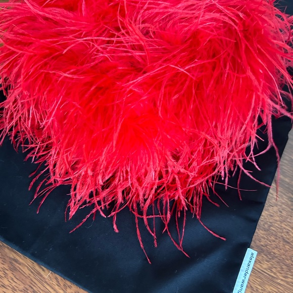 NWOT Alexander Wang Heart Pillow Ostrich Feathers Clutch Handbag - Picture 12 of 17